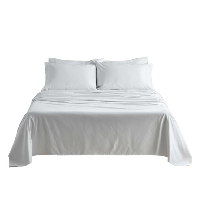Luxury 400TC Sateen Soft Touch Hotel Quality Flat Sheet Bed Linen White Super King