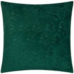 furn. Festive Trees Embossed Cushion Cover Green 1