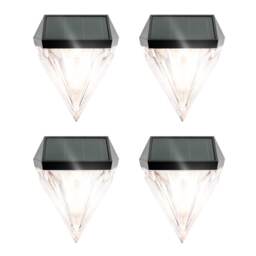 Pack of 4 Solar Diamond Fence Lights Warm White