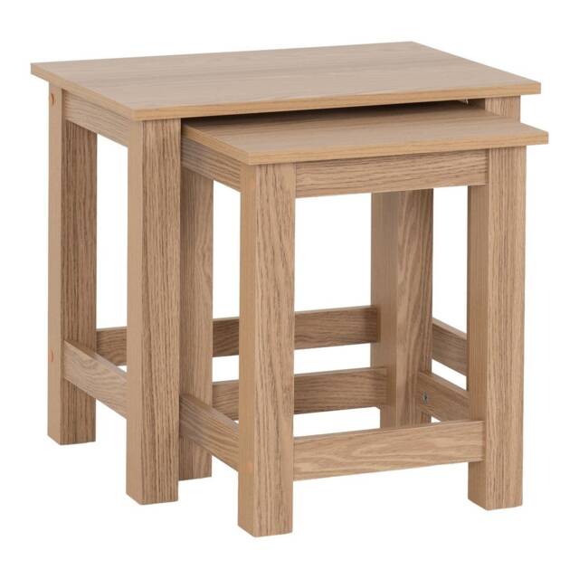 Tessa Nest of 2 Tables - L39 x W51.5 x H56 cm - Natural Oak