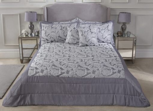 Cavendish Bedspread Silver Grey Grey