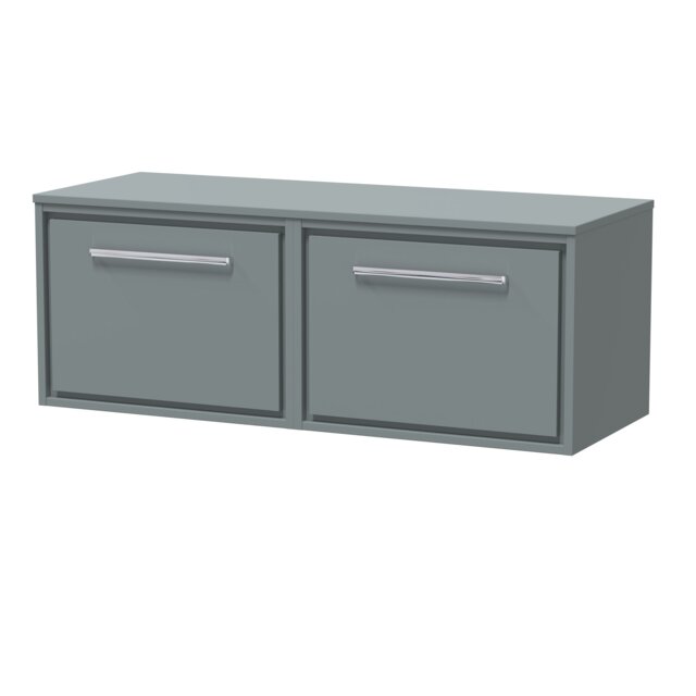 Balterley Framed Design Wall Hung Single Drawer Vanity with Worktop Grey Monument Grey 449 x 605 x 460mm