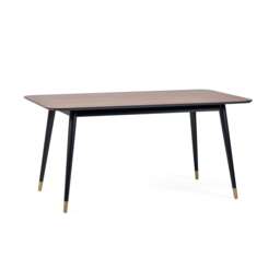 Premium Findlay 90cm Rectangular Dining Table - Walnut & Black