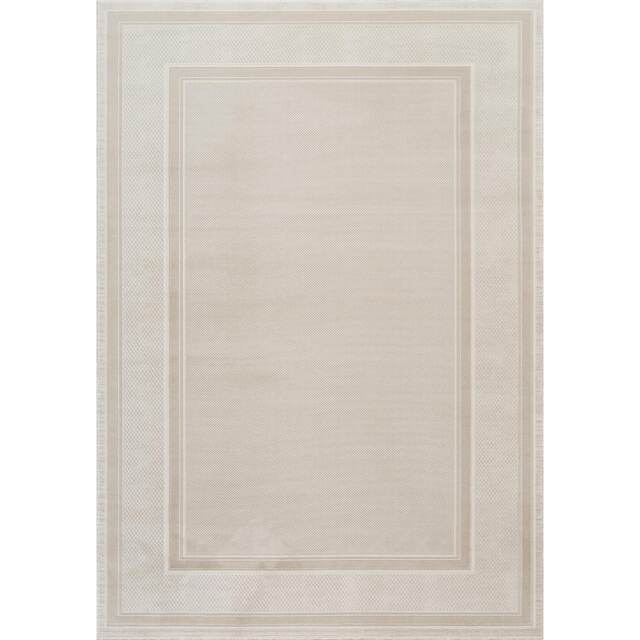 Concept Looms Olivia OLI101 Cream Beige Soft Traditional-Modern Sheen Rug, 220cm x 160cm
