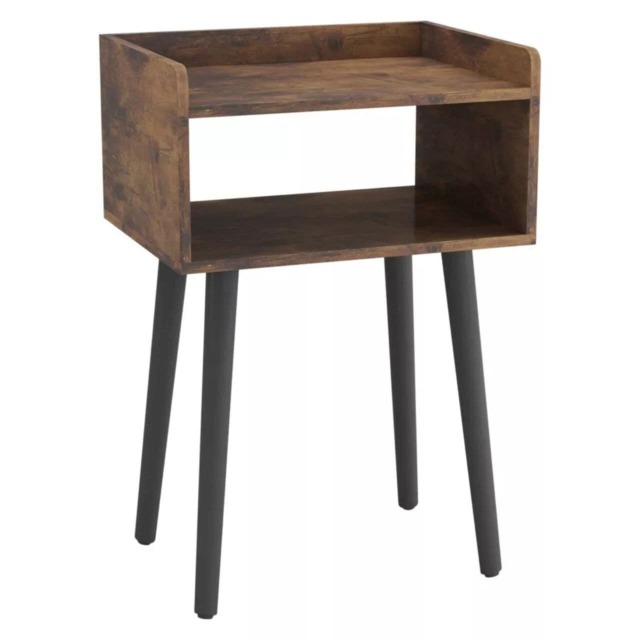 Scandi Storage Side Table with Pine Legs Brown 1