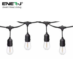 ENER J LED Festoon String Lights 30m Outdoor Garden 30 Bulbs IP65 Waterproof Warm White
