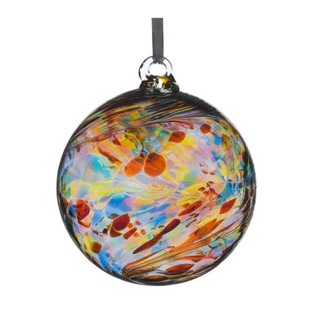 Sienna Glass Hanging Ornament 8cm Friendship Ball Multicoloured Ornament