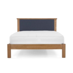 Broadway Oak 5ft King Size Bed Frame with Fabric Headboard - By Roseland Furniture