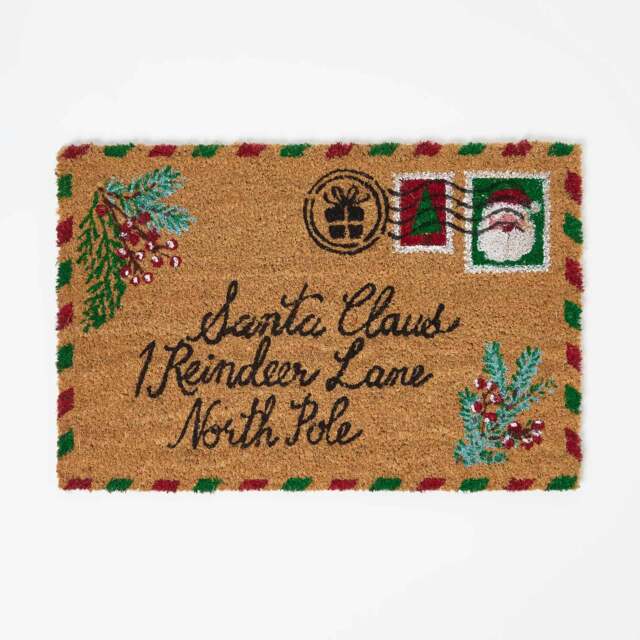 Homescapes Christmas Letter to Santa Doormat - Coir, 40 x 60 cm