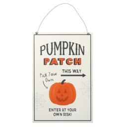 Something Different Pumpkin Patch MDF Plaque - White/Black/Orange - One Size