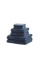 Eden Weave 6 Piece Cotton Towel Set Luxury Soft Dry Absorbent Blue Bath towel