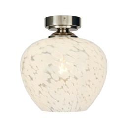BHS Agnes 1 Light Flush Ceiling Light, Nickel Silver Nickel 1