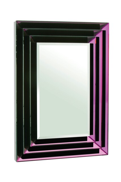 Orsina Luxe Purple Bevelled Wall Mirror, Large Mirror, Three-Tier Mirrored Frame, Ideal For Traditional Interiors