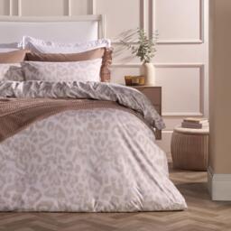 OHS Leopard Duvet Cover Set Microfibre Bedding with Pillowcase Multi Stone Single