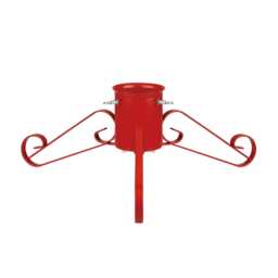 Holly International Traditional Metal Scroll Leg Christmas Tree Stand for Real Trees to 2m - Red