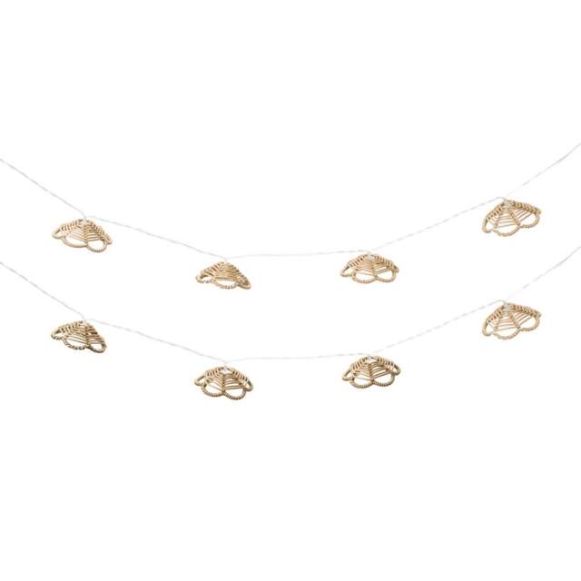 ValueLights 10 x Battery Operated Outdoor Rattan Flower Garden String Lights