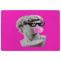 Plaster Statue, David'S Head In Pixel Glasses Designer Rug Multi