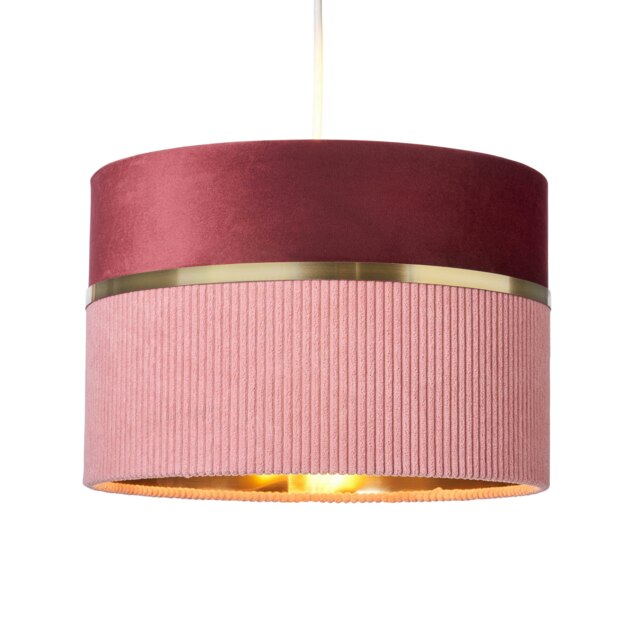 BHS Violet 30cm Mixed Fabric Easyfit Shade, Pink Multi 1