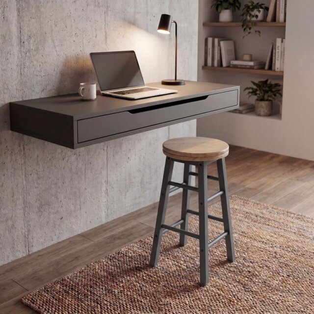 Chef Vida Wooden Revolving Bar Stool Set of 2, Grey