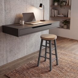 Chef Vida Wooden Revolving Bar Stool Set of 2, Grey