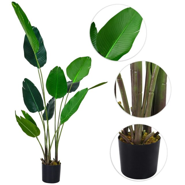 Living and Home 180 cm Tall Artificial Banana Leaf Tree Faux Large Plants in Pot