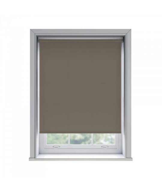 180cm No Drill Chocolate Thermal Blackout Roller Blind (170cm Drop) Brown