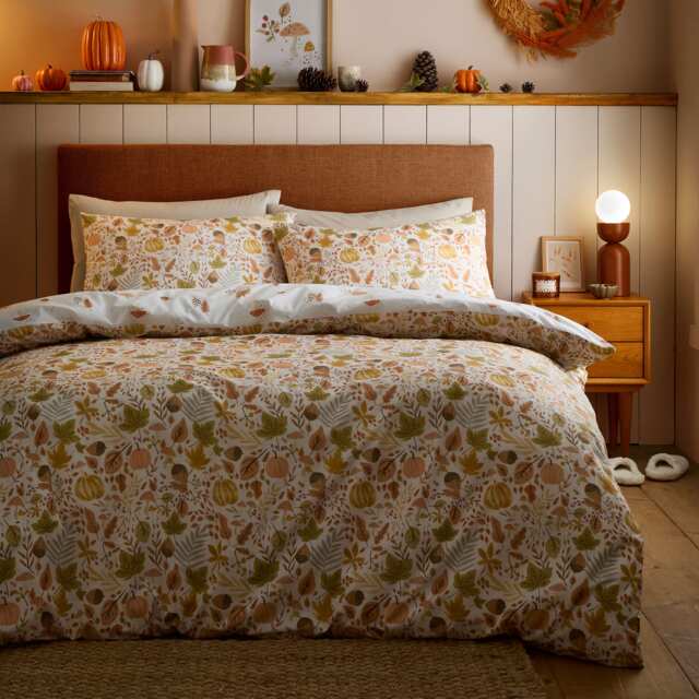 D & D Autumn Foliage Duvet Cover Set Natural
