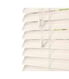 110cm White Oak Faux Wood Venetian Blinds with String (120cm Drop) White White