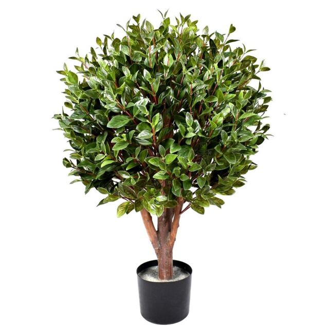 Artificial Topiary Gloxinia Single Ball Topiary 1608 Leaves UV PROTECTED OUTDOOR Botanik Green One Size