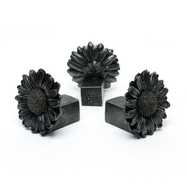 Potty Feet Bronze Daisy Garden Décor Set of 3 Multi