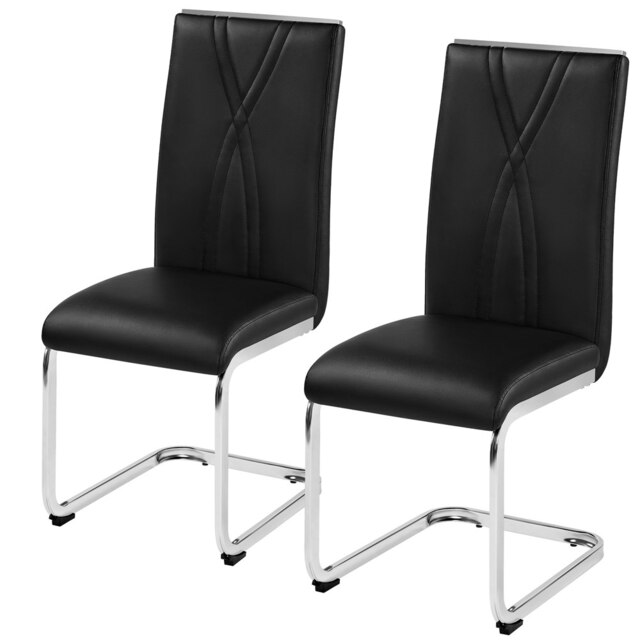 Yaheetech 2PCS Dining Chairs Faux Leather Chairs for Kitchen Dining Room