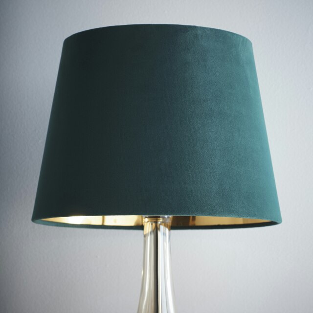 "12"" Green Velvet Empire Light Shade Gold Inner Green"
