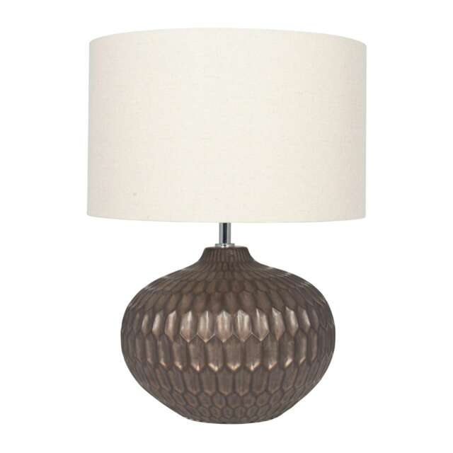 Bronze Textured Glazed Ceramic Table Lamp