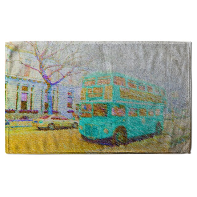 London Bus Green Front Soft Bath Towel Multi