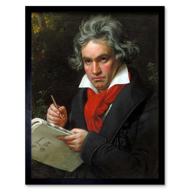 "Stieler Composer Ludwig Van Beethoven 12x16"" Framed Wall Art Print"