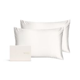 Silk Addict 100% Mulberry Silk Pillowcase Twinpack – Ivory White Standard 2
