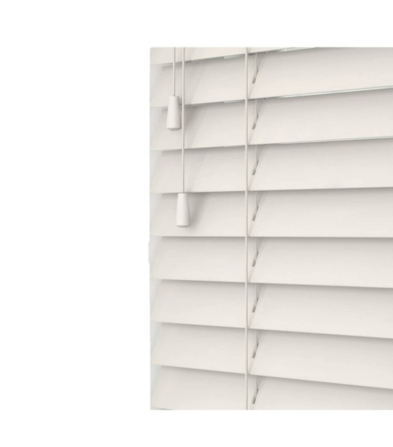 150cm Fog White Wooden Venetian Blinds With Strings (130cm drop) White White