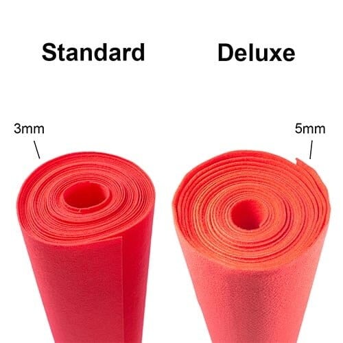 5 Metres Deluxe Exhibition Quality Ribbed Heavy Duty Red Carpet Runner 1 Metre Wide