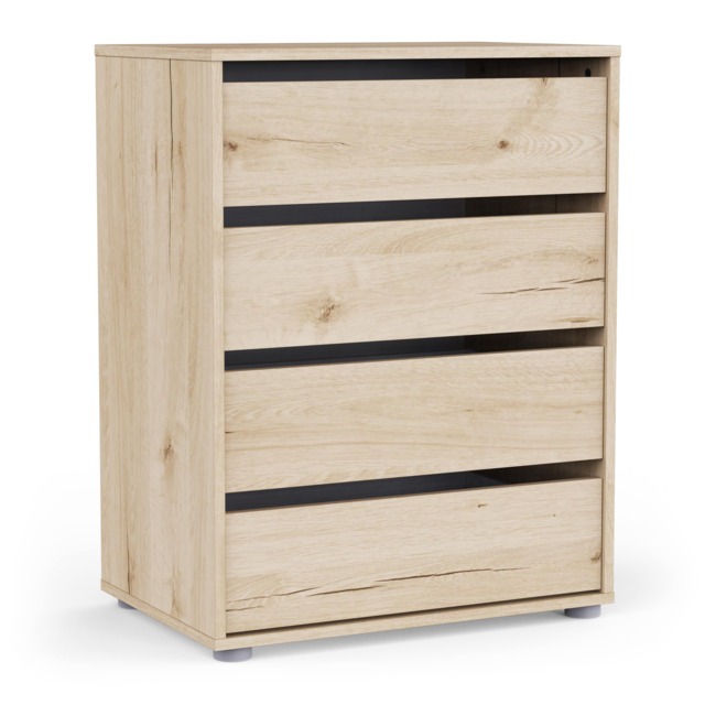 FURNICOMP Dallas Universal 4 Drawers Royal Oak 60cm Large Internal Chest of Drawers for Wardrobes