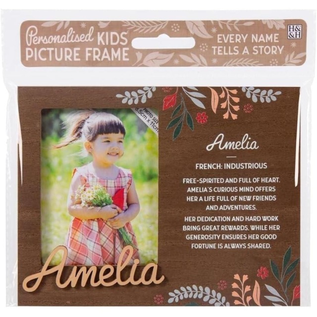 History & Heraldry Pre-Personalised Kids Wooden Picture Frame - Amelia