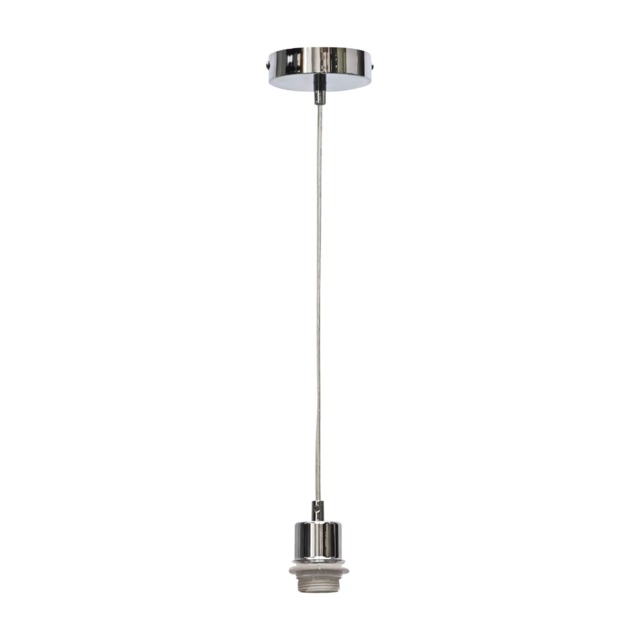 Carss - Polished Chrome Ceiling Pendant Flex Suspension Kit for Shades Chrome Polished chrome plate Small 1