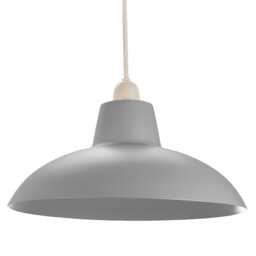 Industrial Retro Designed Matt Grey Curved Metal Ceiling Pendant Light Shade Grey Grey 1