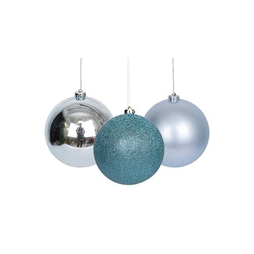 Light Blue Shatterproof Christmas Baubles 3cm - Pack of 12