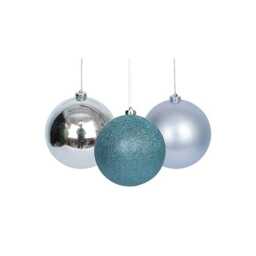 Light Blue Shatterproof Christmas Baubles 3cm - Pack of 12