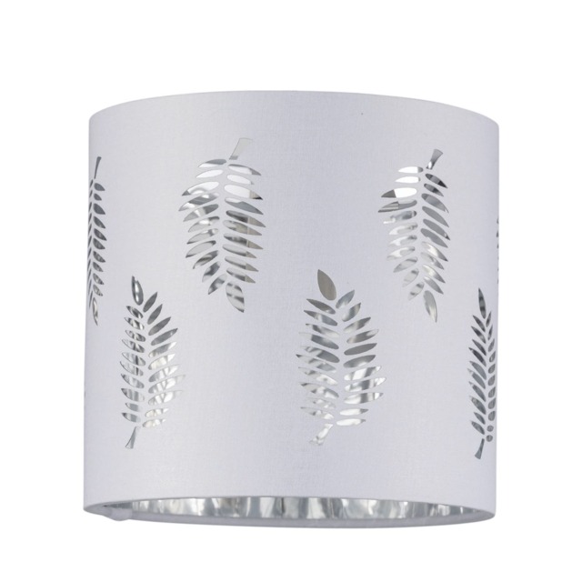 Fern - White Cut Out 15.5cm Table Lamp Shade White Silver Small 1