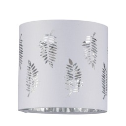 Fern - White Cut Out 15.5cm Table Lamp Shade White Silver Small 1