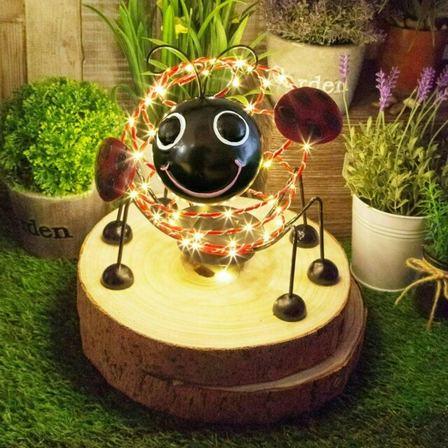 GardenKraft 14930 Solar Powered Light Up Ladybird Garden Feature