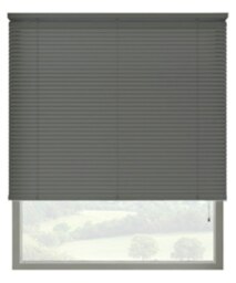 180cm Slate Grey 25mm Slat PVC Venetian Blind (152cm Drop) Grey Grey