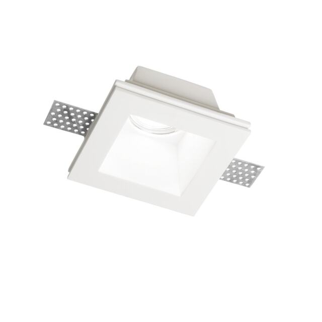 Samba 1 Light Square Recessed Spotlight White, GU10