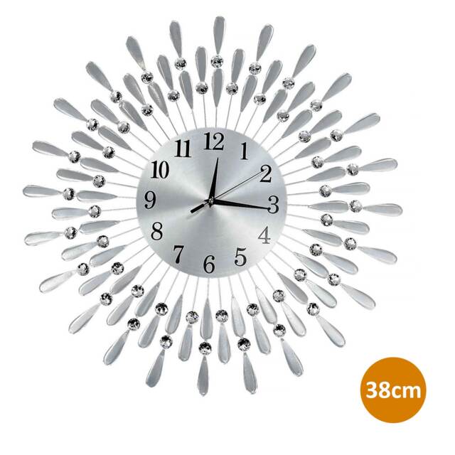 38 Diamante Beaded Crystals Quartz Jeweled Wall Clock Home Decor Livingroom